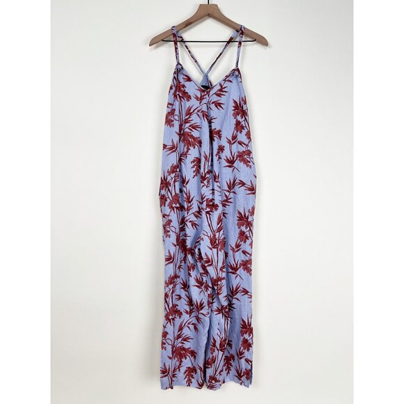 Hatch Maternity Noa Jumpsuit 100% Linen Heron Print Boho Floral Wide Leg Nursing - Picture 5 of 15